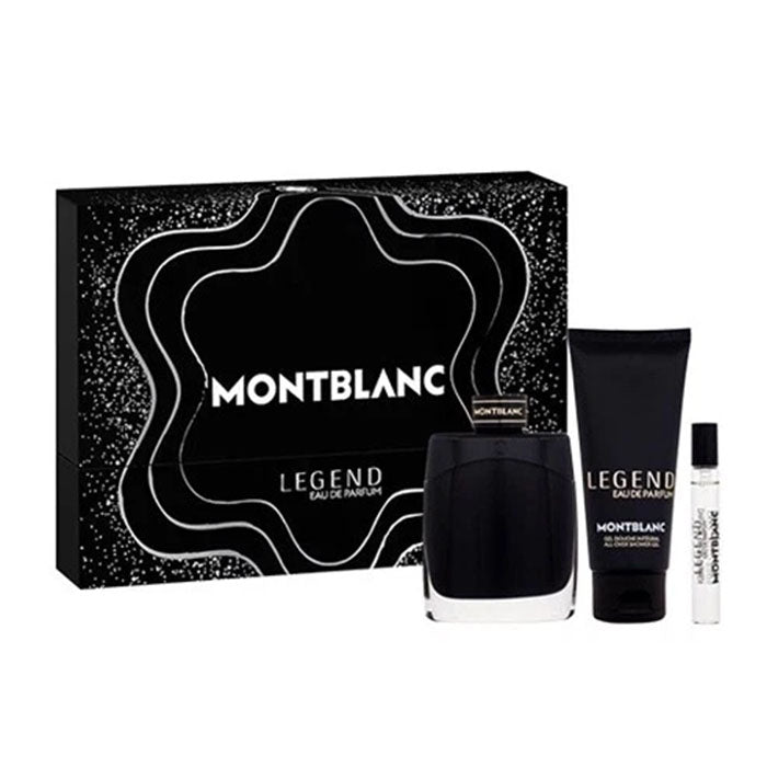 Mont Blanc Legend Set For Men Eau De Parfum 100ml + Mini Travel 7.5ml + Shower Gel 100ml