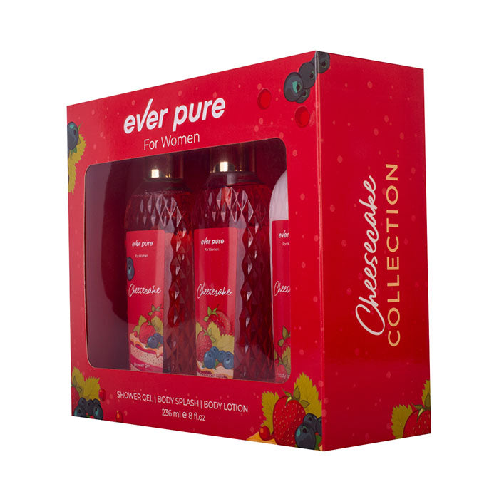 Ever Pure Cheese Cake Set For Women Shower Gel 236ml + Body Splash 236ml + Body Lotion 236ml