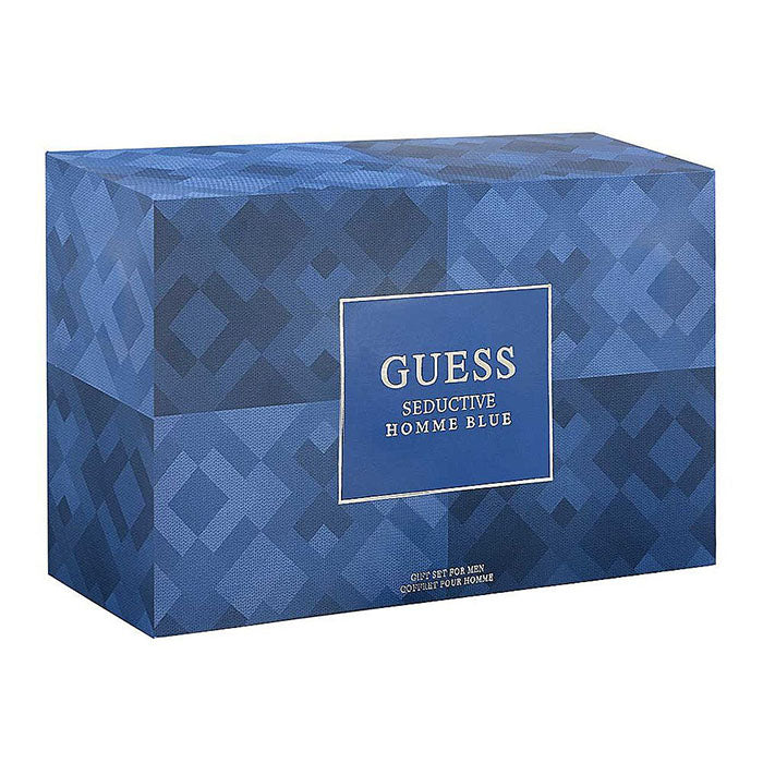 Guess Seductive Homme Blue Set For Men Eau De Toilette 100ml + Shower Gel 100ml + Body Spray 226ml + Pouch