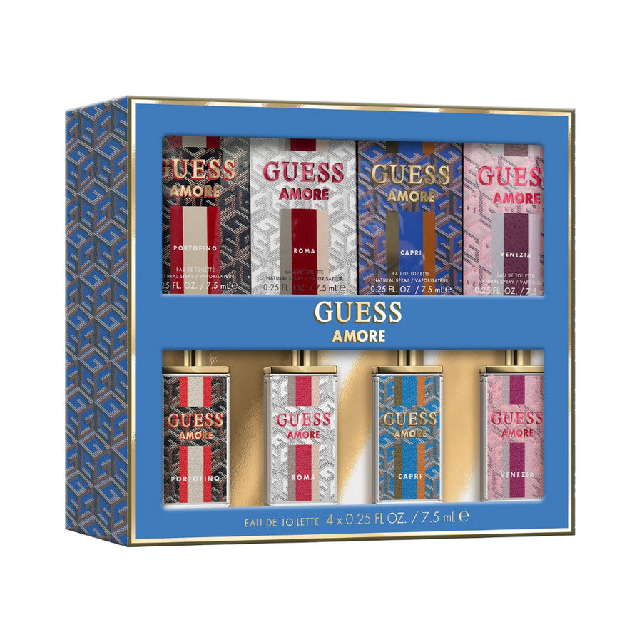 Guess Amore Set For Women Eau De Toilette Venezia 7.5ml + Capri 7.5ml + Roma 7.5ml + Portofino 7.5ml