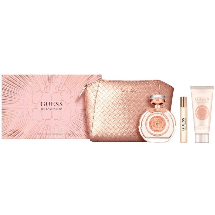 Guess Bella Vita Rosa Set For Women Eau De Toilette 100ml + Mini 15ml + Body Lotion 100ml + Pouch