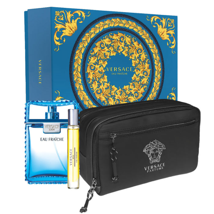 Versace Man Eau Fraiche Set For Men Eau De Toilette 100ml + Mini Trave