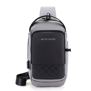 Buy gray AH Arctic Hunter Stylish Anti Theft Chest Crossbody Messenger Sling Bag Fits Upto 7.9 inches iPad with USB Port for Men and Women-XB00105