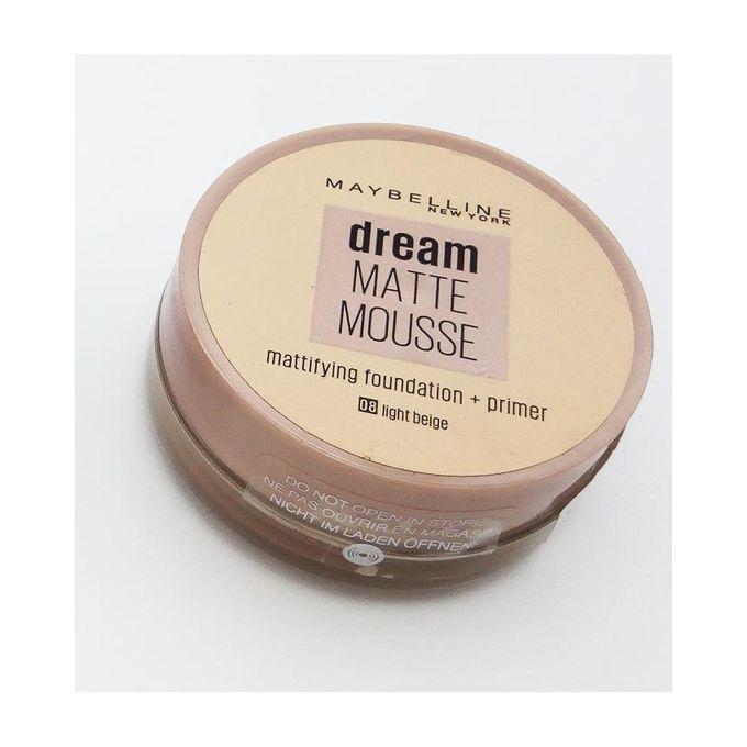 Maybelline New York Dream Matte Mousse Mattifying Foundation + Primer - 08 Light Beige - O2morny.com