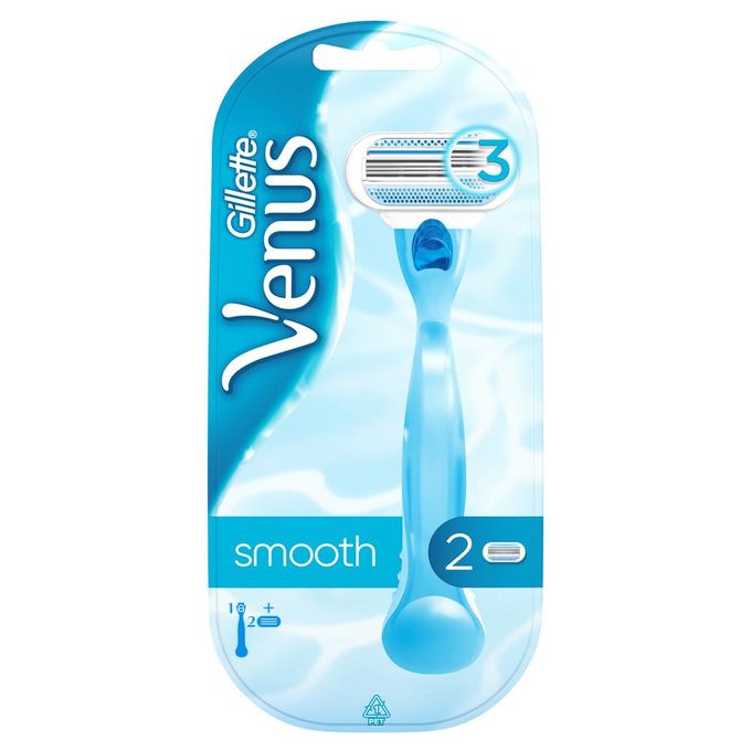 Gillette Smooth Women Razor Handle + 2 Blade Refills