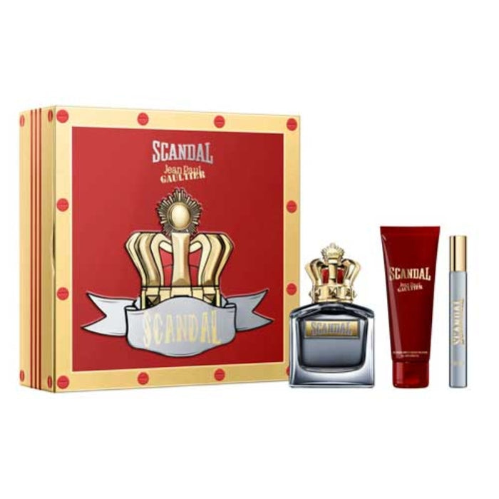 Jean Paul Gaultier Scandal Pour Homme Set For Men Eau De Toilette 100ml + Mini Travel 10ml + Shower Gel 75ml