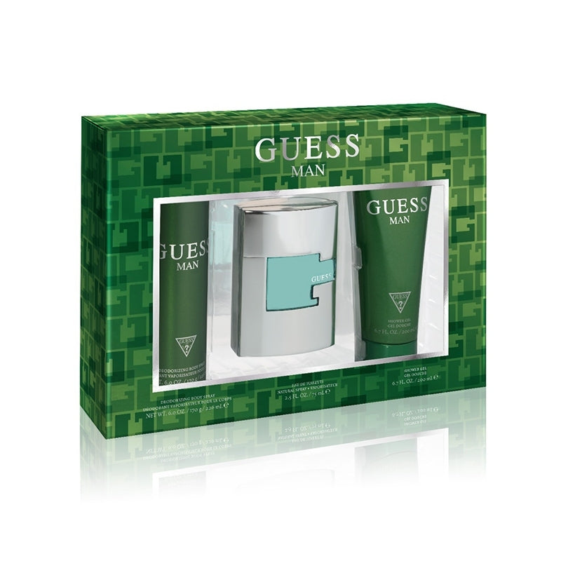 Guess Man Set For Men Eau De Toilette 75ml + Body Spray 200ml + Shower Gel 200ml