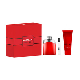 Mont Blanc Legend Red Set For Men Eau De Parfum 100ml + Mini Travel 7.5ml + Shower Gel 100ml