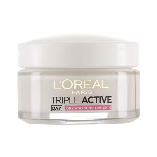 LOreal Paris Triple Active Multi Protection Moisturiser Day Dry To Sensitive Skin 50ml