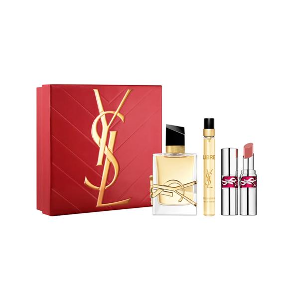 Yves Saint Laurent Libre Set For Women Eau De Parfum 90ml + Mini Travel 10ml + Lipstick 44 Nude Lavallière