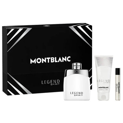 Mont Blanc Legend Spirit Set For Men Eau De Toilette 100ml + Mini 7.5ml + Shower Gel 100ml