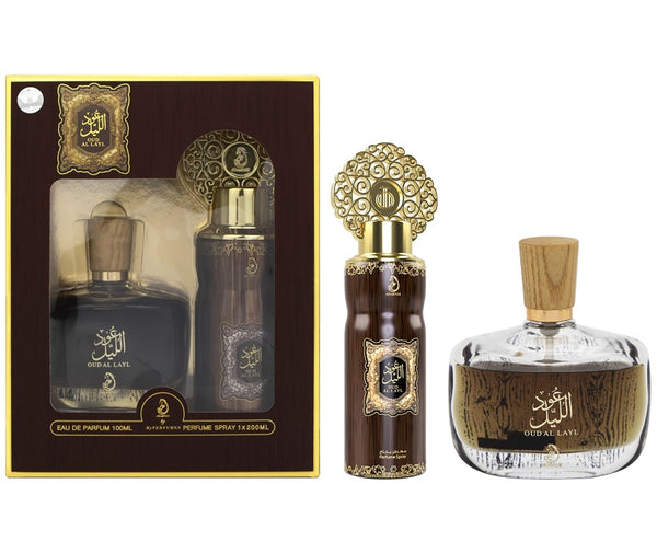 Arabiyat Oud Al Layl Set For Unisex Eau De Parfum 100ml + Perfume Spray 200ml