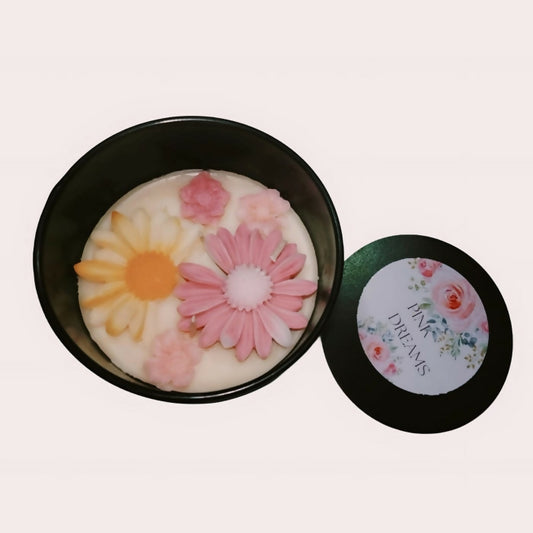 Large Jar with Sun Flower & Roses
