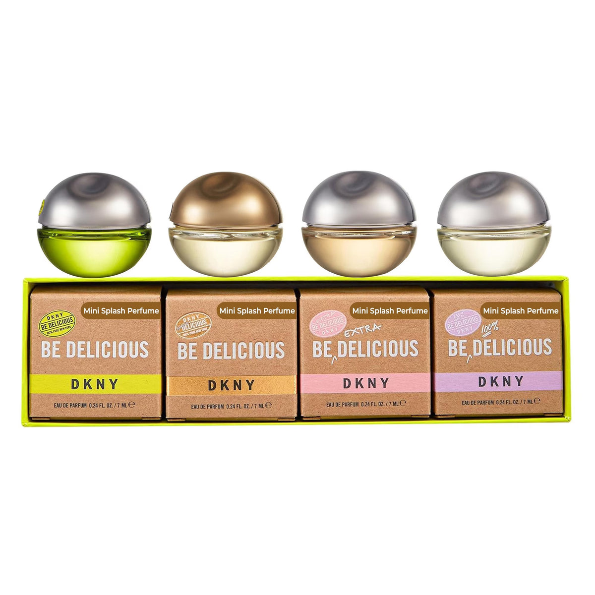 Donna Karan Be Delicious Set Mini For Women Eau De Parfum Be Delicious 7ml + Golden Delicious 7ml + Be Extra Delicious 7ml + Be 100% Delicious 7ml