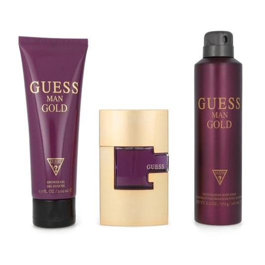 Guess Gold Man Set For Men Eau De Toilette 75ml + Deodorant Body Spray 226ml + Shower Gel 200ml