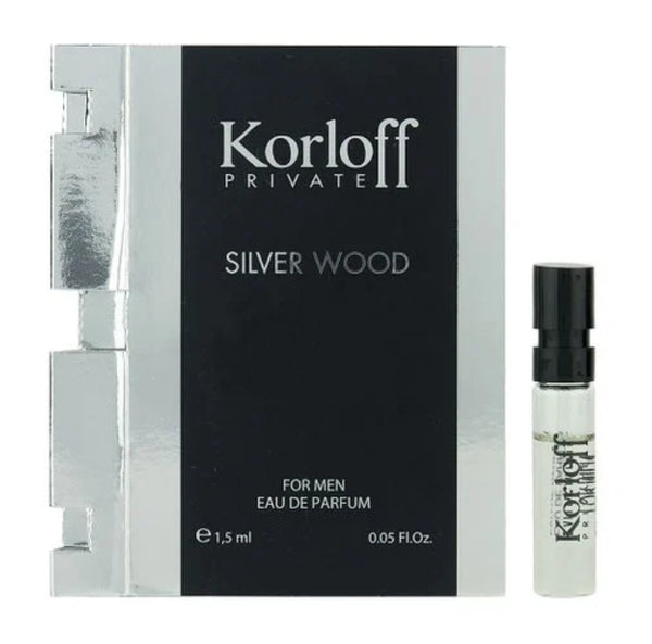 Sample korloff Private Silver Wood Vials Eau De Parfum For Men 1.5ml