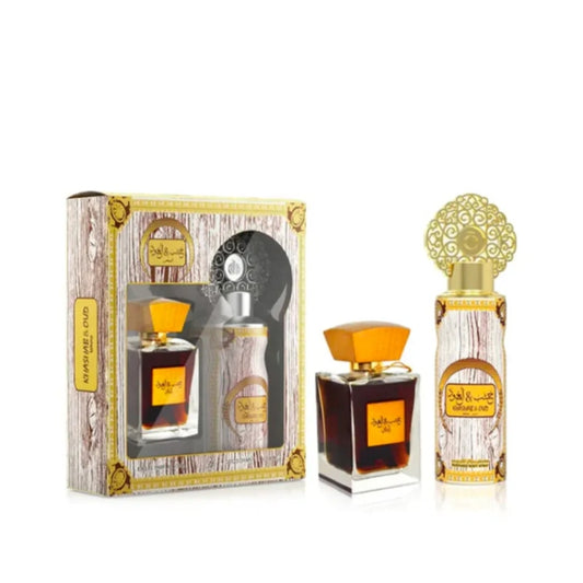 Arabiyat Khashab and Oud White Set For Unisex Eau De Parfum 100ml + Perfume Spray 200ml