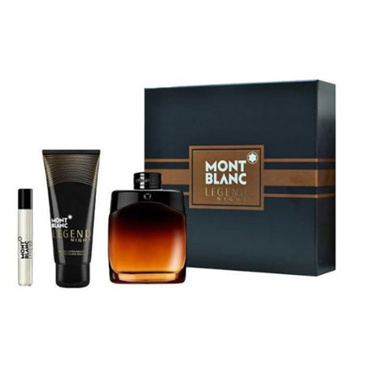 Mont Blanc Legend Night Set For Men Eau De Parfum 100ml + Travel Spray 7.5ml + After Shave Balm 100ml