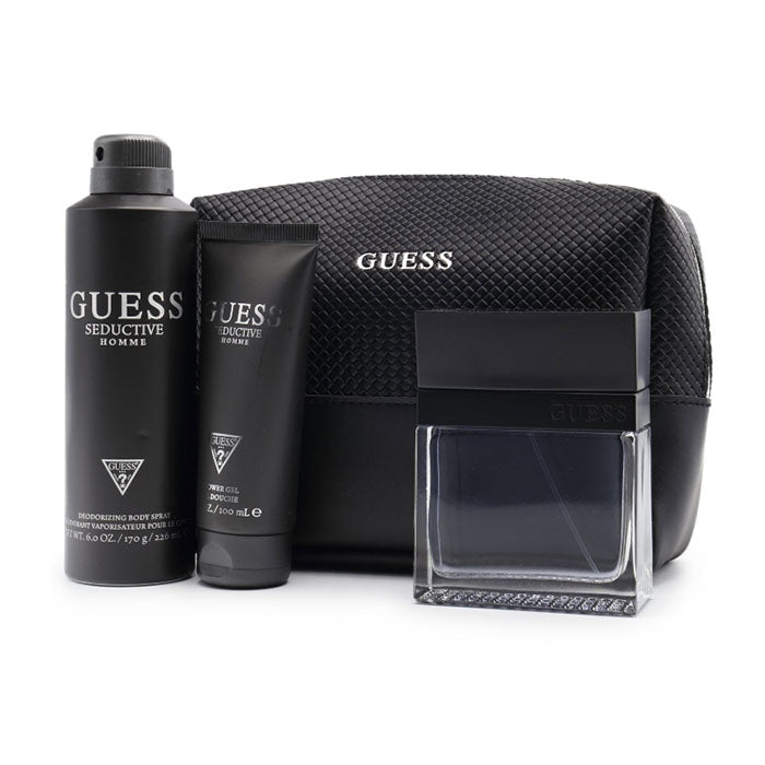 Guess Seductive Homme Set For Men Eau De Toilette 100ml + Deodorant Body Spray 226ml + Shower Gel 100ml + Pouch