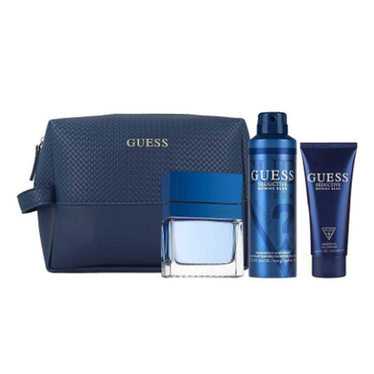 Guess Seductive Homme Blue Set For Men Eau De Toilette 100ml + Shower Gel 100ml + Body Spray 226ml + Pouch