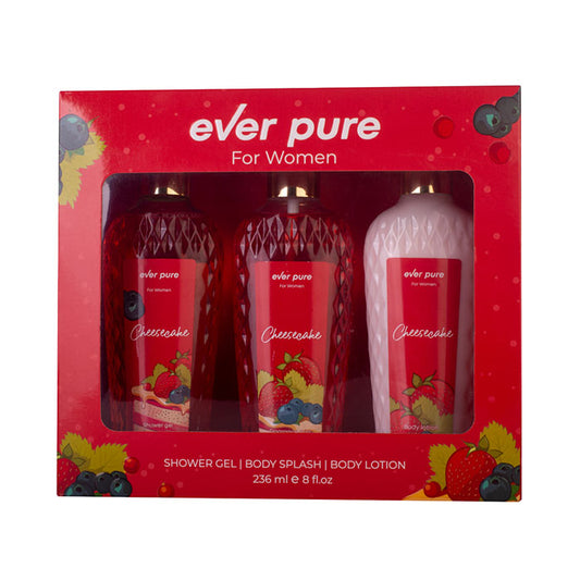 Ever Pure Cheese Cake Set For Women Shower Gel 236ml + Body Splash 236ml + Body Lotion 236ml