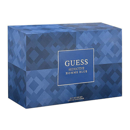 Guess Seductive Homme Blue Set For Men Eau De Toilette 100ml + Shower Gel 100ml + Body Spray 226ml + Pouch