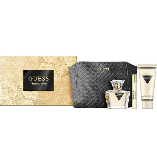 Guess Seductive Set For Women Eau De Toilette 75ml + Travel Size 15ml + Body Lotion 100ml + Pouch