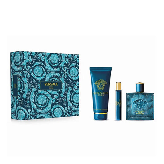 Versace Versace Eros Set For Men Parfum 100ml + Mini Travel 10ml + Shower Gel 150ml