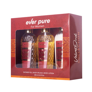 Ever Pure Velvet Oud Set For Women Shower Gel 236ml + Body Splash 236ml + Body Lotion 236ml