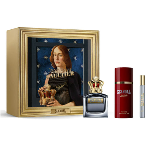 Jean Paul Gaultier Scandal Pour Homme Set For Men Eau De Toilette 100ml + Mini Travel 10ml + Deodorant 150ml