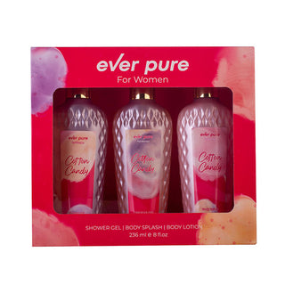 Ever Pure Cotton Candy Set For Women Shower Gel 236ml + Body Splash 236ml + Body Lotion 236ml