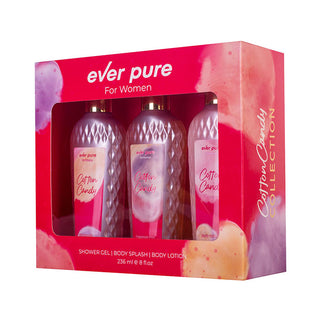 Ever Pure Cotton Candy Set For Women Shower Gel 236ml + Body Splash 236ml + Body Lotion 236ml