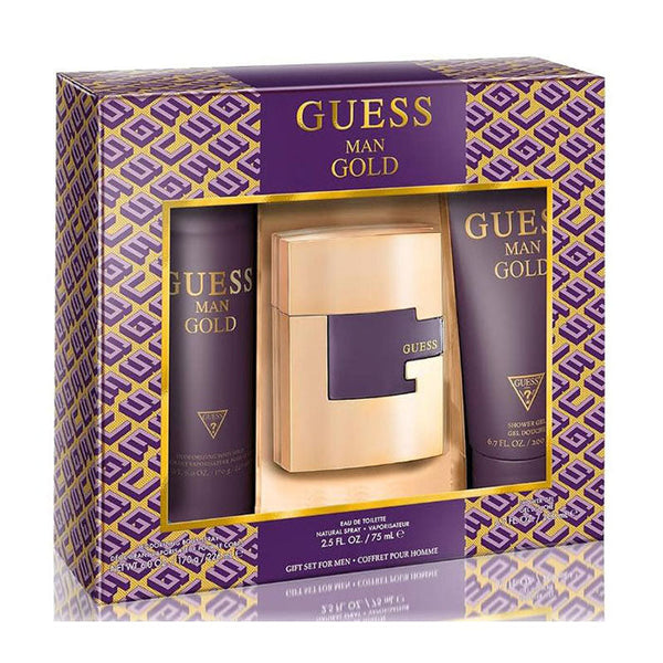 Guess Gold Man Set For Men Eau De Toilette 75ml + Deodorant Body Spray 226ml + Shower Gel 200ml