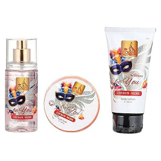 Misk Addiar Be Happy Be You Citrus Musk Set For Women Body Mist 88ml + Body Lotion 88ml + Bath Soap 100ml