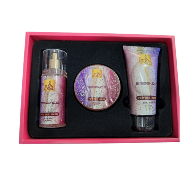 Misk Addiar Essence Powder Musk Set For Women Body Mist 88ml + Body Lotion 88ml + Bath Soap 100ml