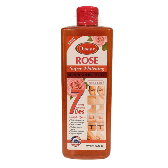 Dissar Rose Super Whitening Scrub Shower Gel 550g