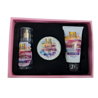 Misk Addiar Always Yours Fresh Musk Set For Women  Body Mist 88ml + Body Lotion 88ml + Bath Soap 100ml