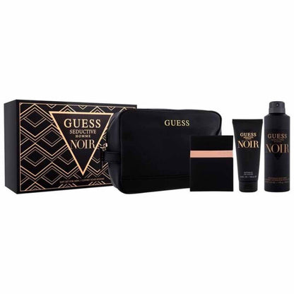 Guess Seductive Homme Noir Set For Men Eau De Toilette 100ml + Body Spray 226ml + Shower Gel 100ml + Pouch