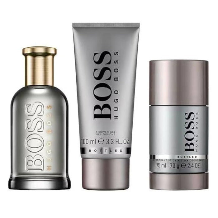 Hugo Boss Bottled Set For Men Eau De Parfum 100ml + Deodorant Stick 75ml + Shower Gel 100ml