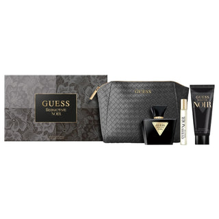 Guess Seductive Noir Set For Women Eau De Toilette 75ml + Travel Size 15ml +  Body Lotion 100ml + Pouch