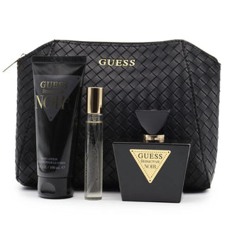 Guess Seductive Noir Set For Women Eau De Toilette 75ml + Travel Size 15ml +  Body Lotion 100ml + Pouch