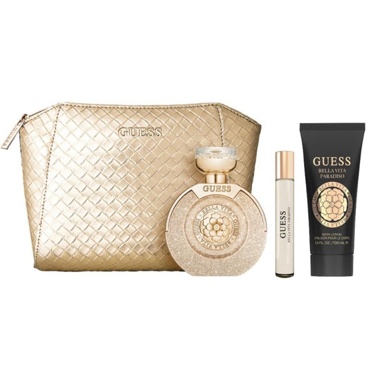 Guess Bella Vita Paradiso Set For Women Eau De Parfum 100ml + Travel Size 15ml + Body Lotion 100ml + Pouch