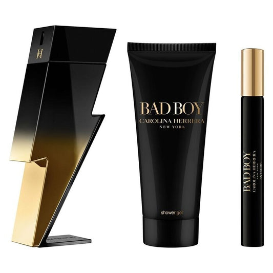 Carolina Herrera Bad Boy Extreme Set For Men Eau De Parfum 100ml + Mini Travel 10ml + Shower Gel 100ml