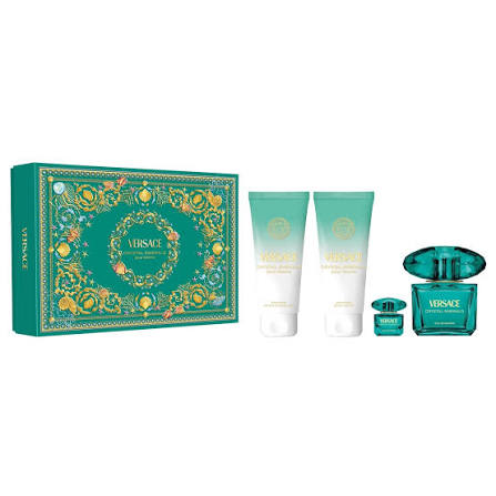 Versace Crystal Emerald Set For Women Eau De Parfum 90ml + Mini Travel 5ml + Shower Gel 100ml + Body Lotion 100ml