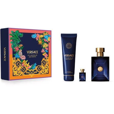 Versace Dylan Blue Pour Homme Set For Men Eau De Toilette 100ml + Mini Travel 5ml + Bath & Shower Gel 150ml