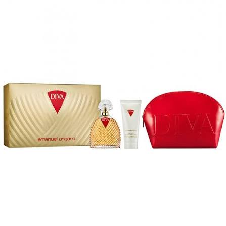 Emanuel Ungaro Diva Set For Women Eau De Parfum 100ml + Body Lotion 100ml + Pouch