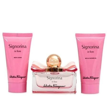 Salvatore Ferragamo Signorina In Fiore Set For Women Eau De Toilette 50ml + Body Lotion 50ml + Bath & Shower 50ml