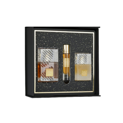 Lattafa Khamrah Set For Unisex Eau De Parfum 100ml + Travel Size 12ml + Hair Mist 50ml