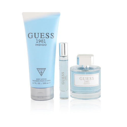 Guess 1981 Indigo Set For Women Eau De Toilette 100ml+ Mini Travel 15ml +Body Lotion 200ml