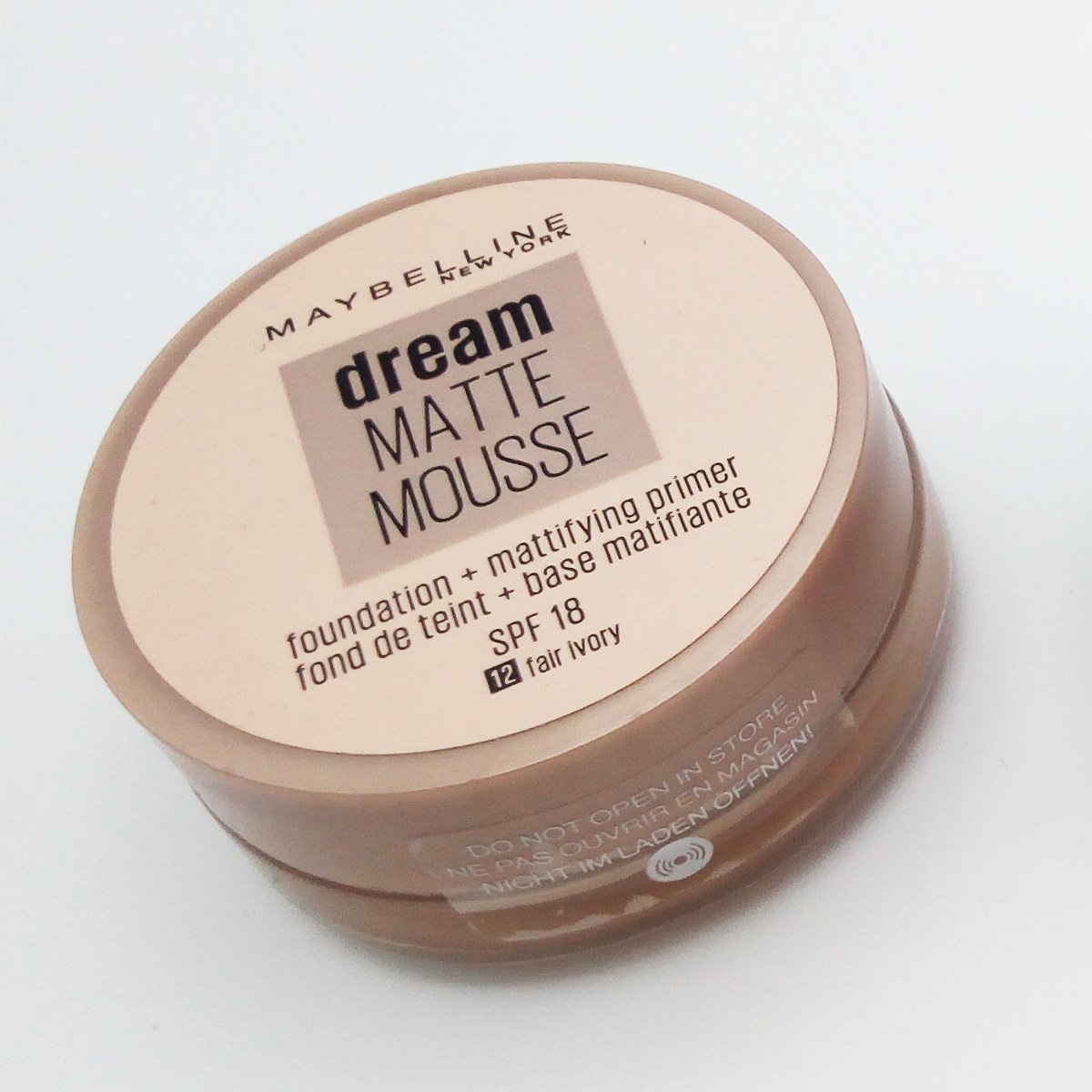 Maybelline - Dream Matte Mousse - Foundation + Mattifying Primer - Fond De Teint + Base Matifiante - SPF 18 ( 12 Fair Ivory ) - O2morny.com